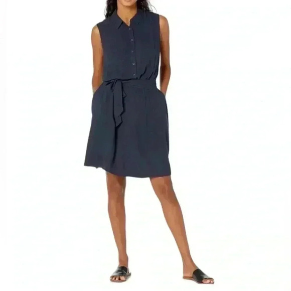 Amazon Essentials Dresses & Skirts - Amazon Essentials Women's Sleeveless Woven Shirt Dress- Navy